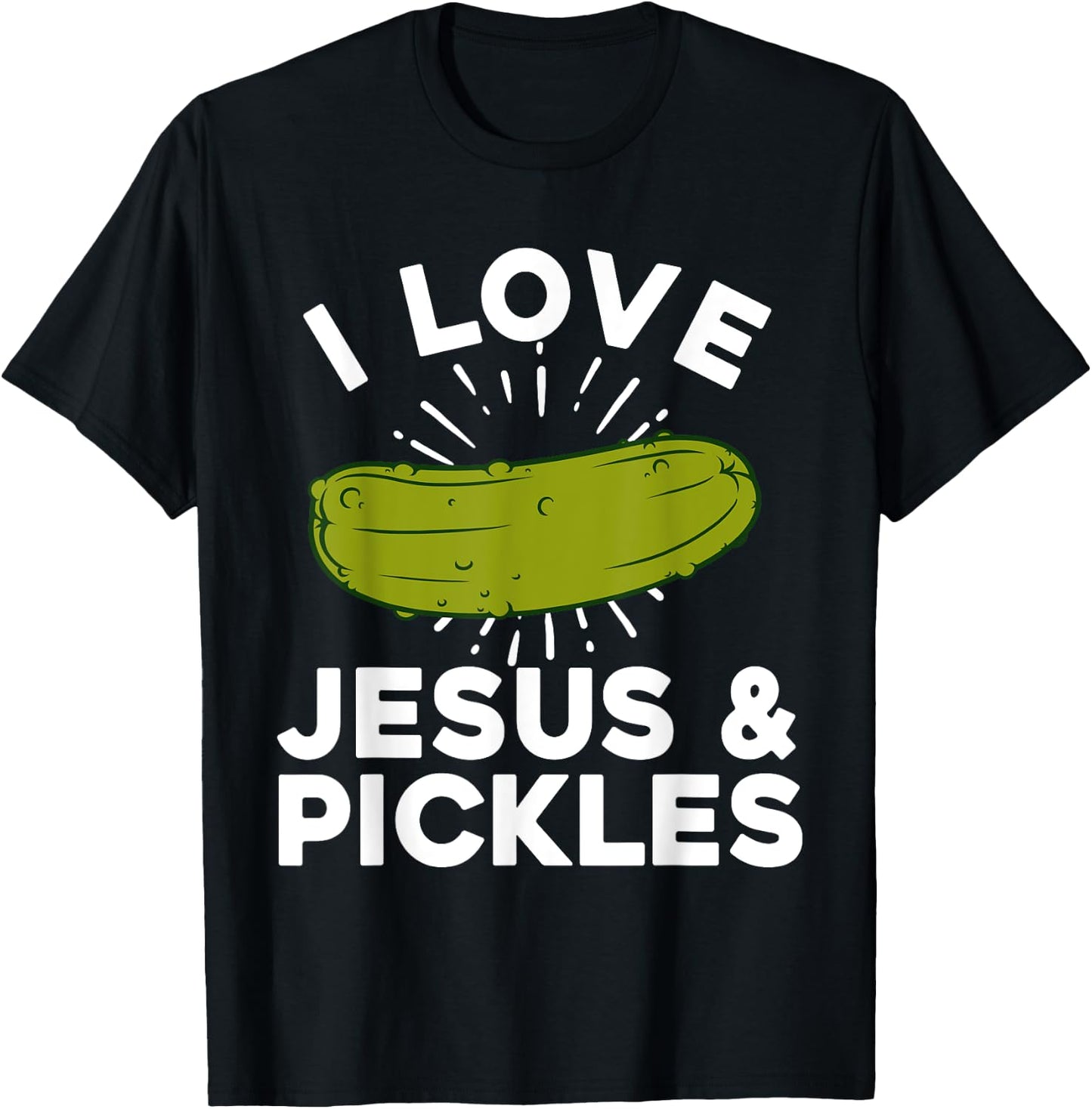 Cute Pickle Design Women Kids Jesus Pickle Lovers T-Shirt - T-Shirt | Black