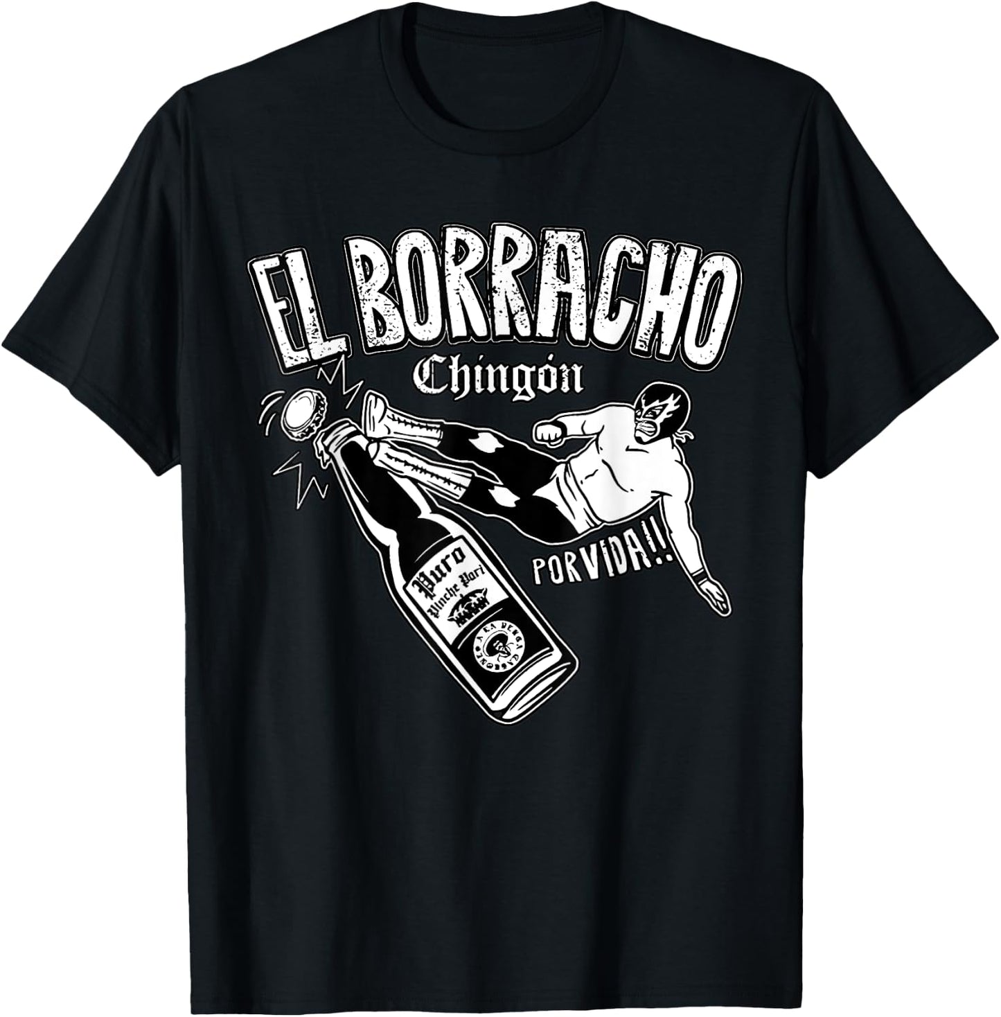 El Borracho Chingon Mexican Drinking Cinco De Mayo T-Shirt - T-Shirt | Black