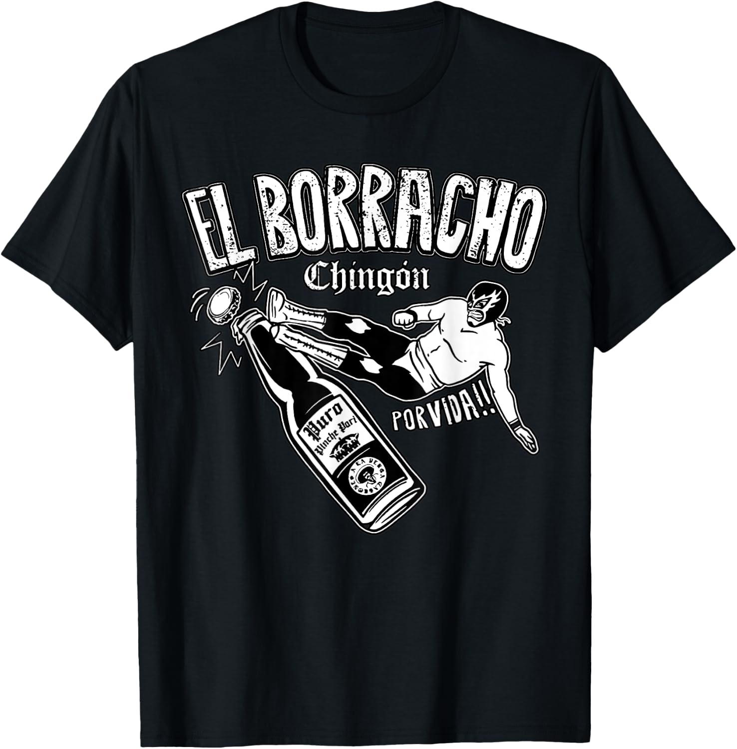El Borracho Chingon Mexican Drinking Cinco De Mayo T-Shirt - T-Shirt | Black