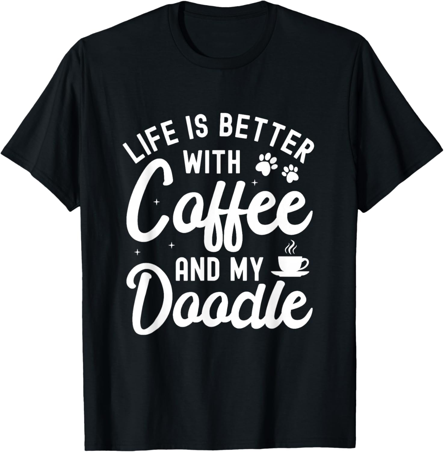 Goldendoodle Dog Owner Coffee Lovers White Golden Doodle T-Shirt - T-Shirt | Black