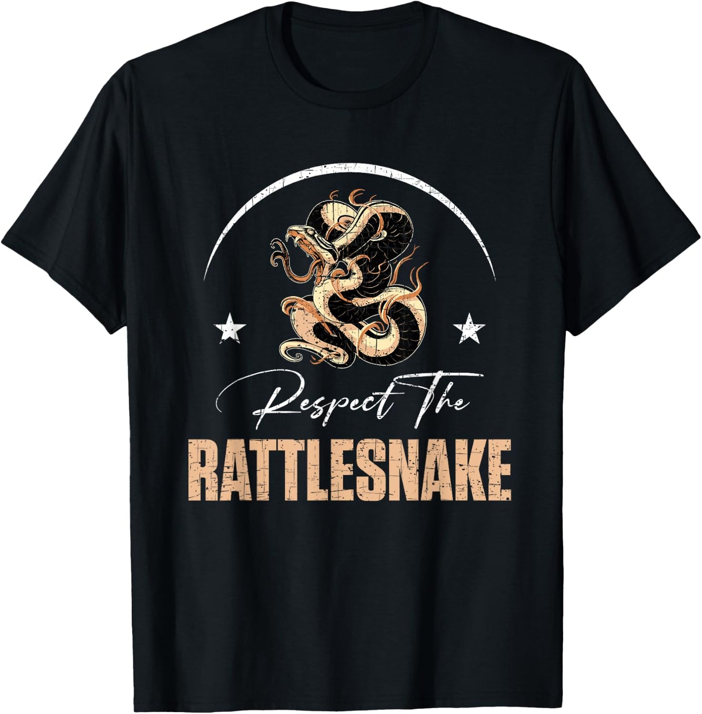 Respect The Rattlesnake Apparel | Funny Rattlesnake Hunting T-Shirt - T-Shirt | Black