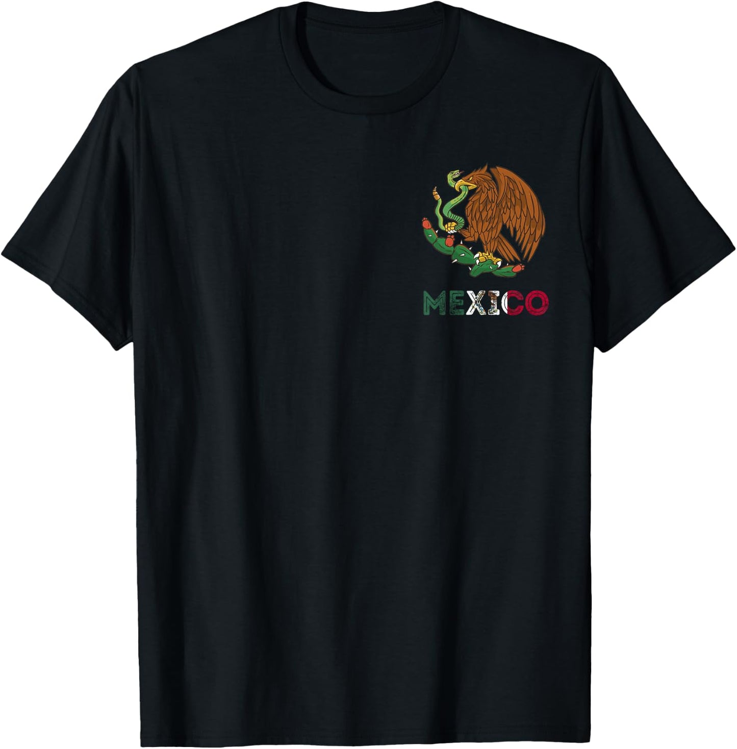 Mexico Eagle Emblem Mexican Flag Mexican Pride Cinco De Mayo T-Shirt - T-Shirt | Black
