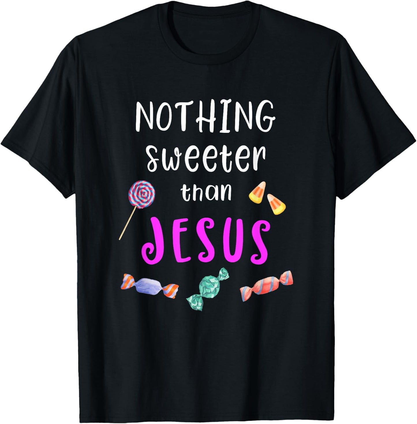 Cute Christian Gift, Jesus Trunk Or Treat Candy T-Shirt - T-Shirt | Black