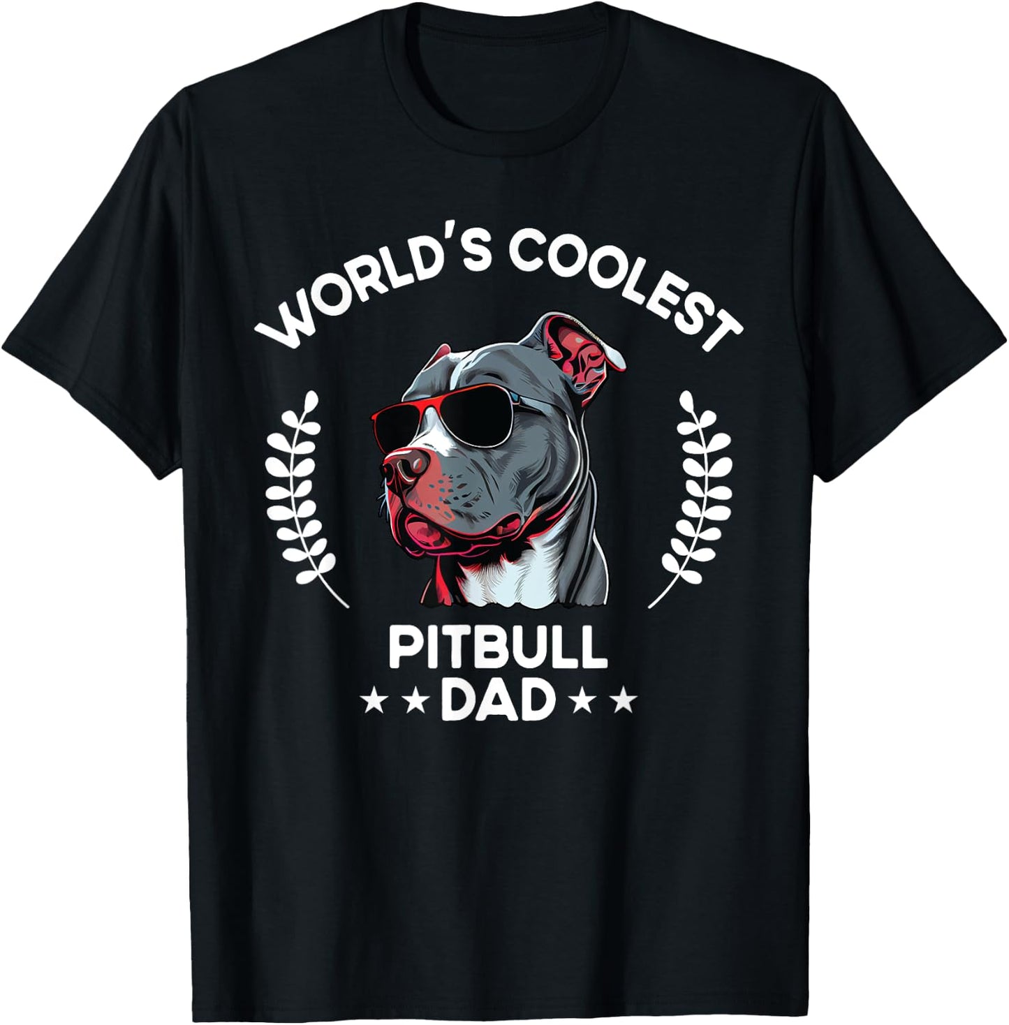 World's Coolest Dog Dad Papa - Men Pitbull T-Shirt - T-Shirt | Black