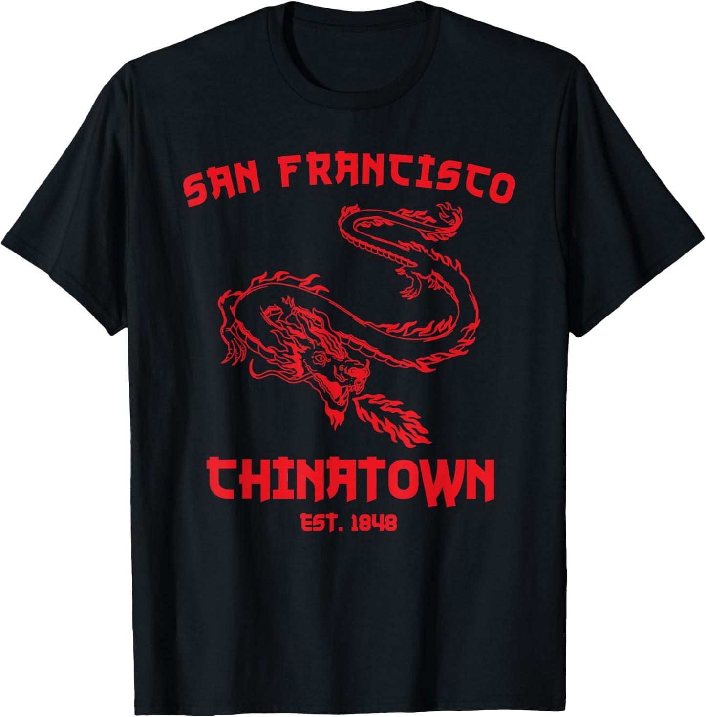 San Francisco Chinatown Chinese American Bay Area Dragon SF T-Shirt - T-Shirt | Black