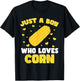 Crop Kids Farming Corn Toddler Just A Boy Who Loves Corn T-Shirt - T-Shirt | Black