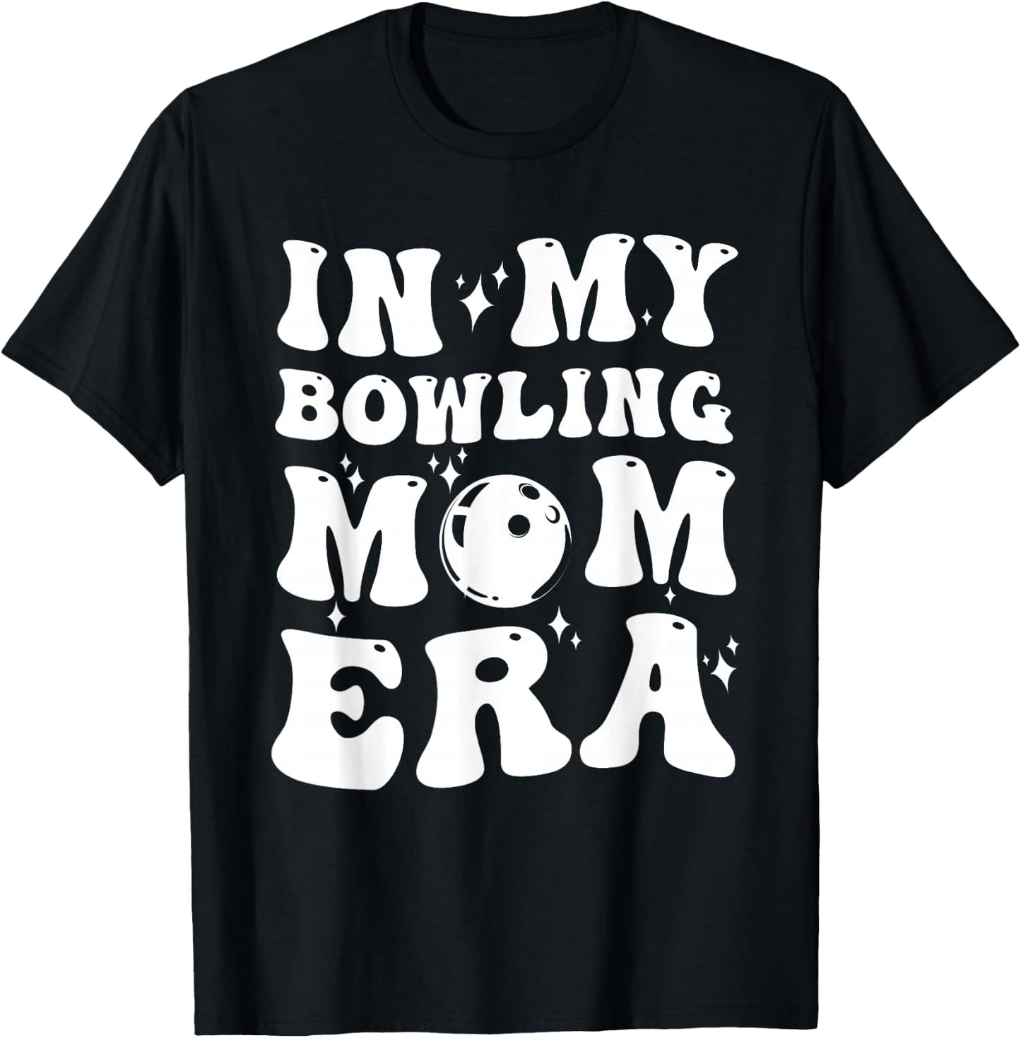 In My Bowling Mom Era Groovy Funny Mama Mothers Day T-Shirt - T-Shirt | Black