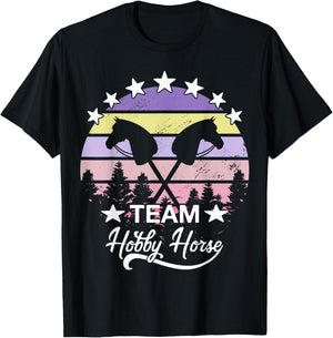 Team Hobby Horse Retro Hobby Horsing Hobby Horse T-Shirt - T-Shirt | Black