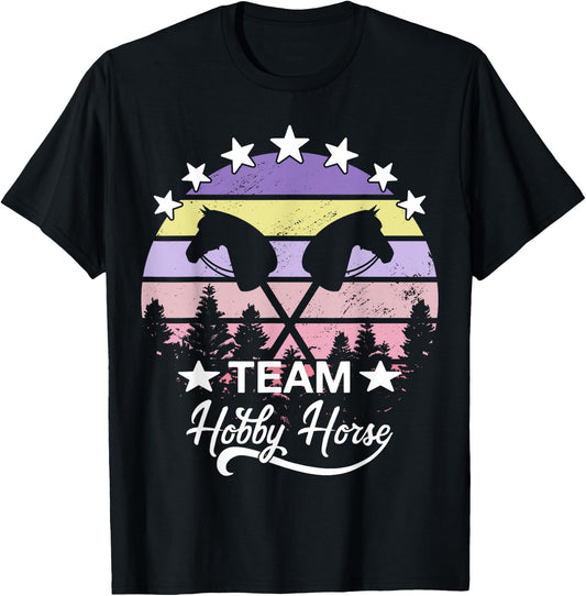 Team Hobby Horse Retro Hobby Horsing Hobby Horse T-Shirt - T-Shirt | Black