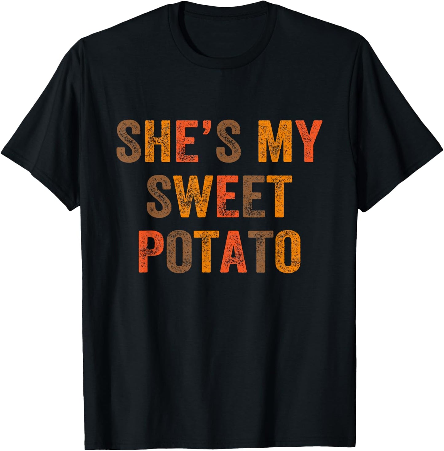 Set Couples Thanksgiving She's My Sweet Potato I Yam T-Shirt - T-Shirt | Black