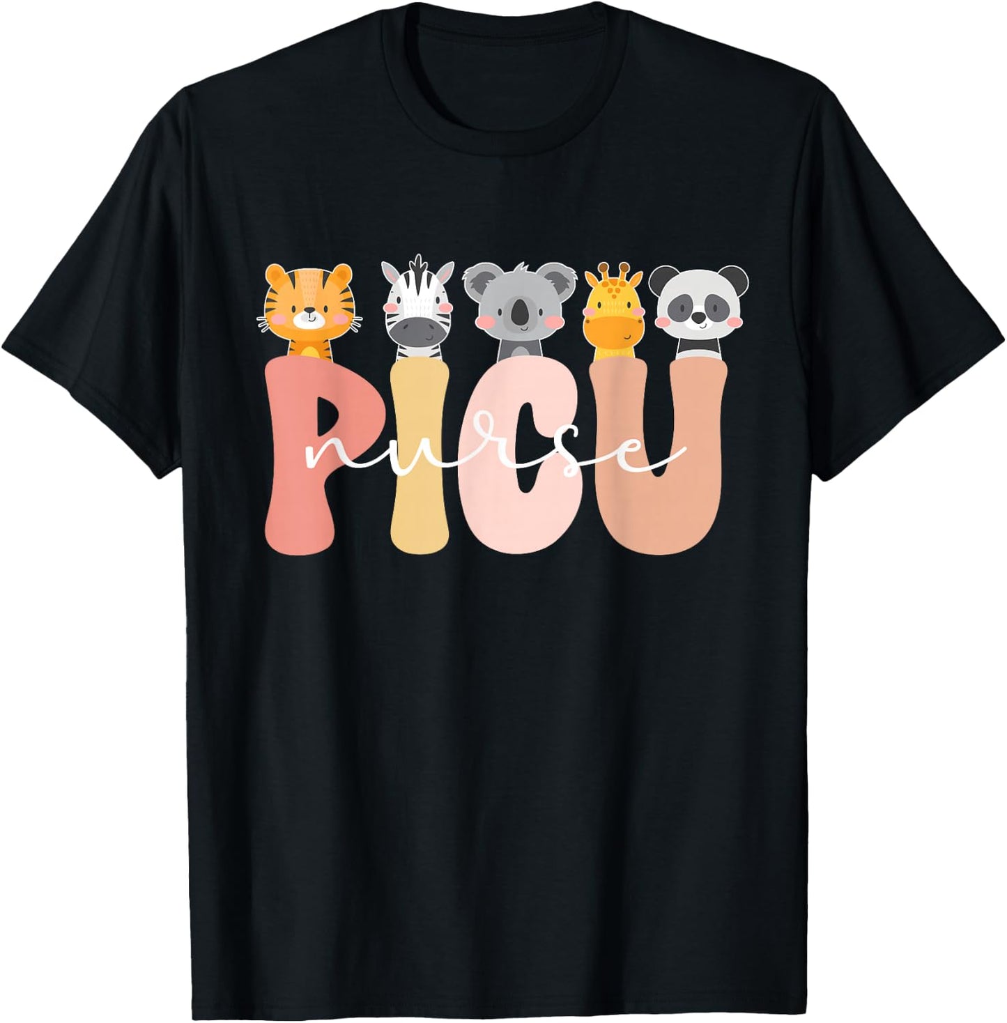 Cute PICU Nurse Pediatric Intensive Care Unit T-Shirt - T-Shirt | Black