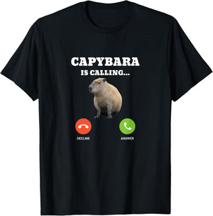 Capybara Is Calling T-Shirt - T-Shirt | Black