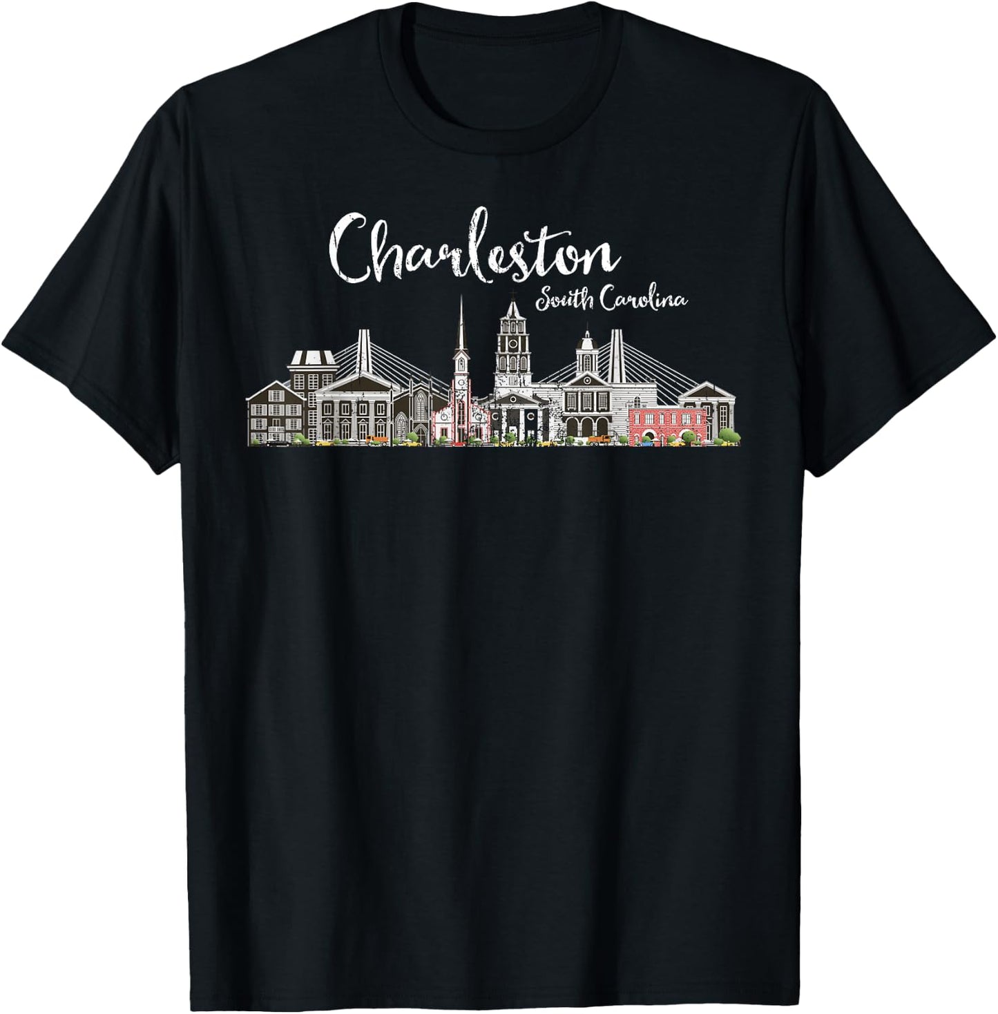 Charleston Palmetto Tree South Carolina Vacations Camping T-Shirt - T-Shirt | Black