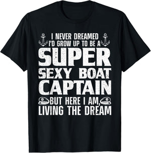 Funny Boat Captain Design Women Boating Boat Captain Small T-Shirt - T-Shirt | Black