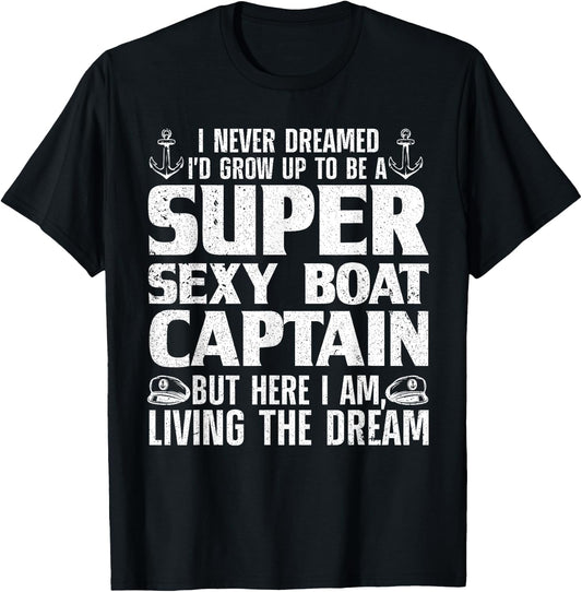 Funny Boat Captain Design Women Boating Boat Captain Small T-Shirt - T-Shirt | Black