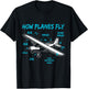 Funny Aviation t shirts How Planes Fly Kids Youth Pilot T-Shirt - T-Shirt | Black