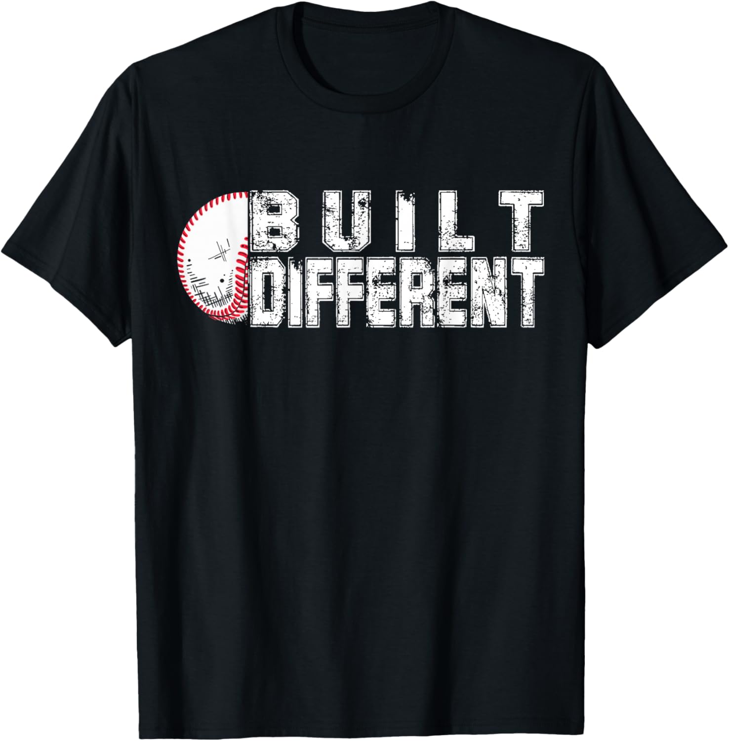 Built Different - Baseball Awsome T-Shirt - T-Shirt | Black