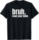 Bruh Meme Read Your Bible God Funny Modern Christian Church T-Shirt - T-Shirt | Black