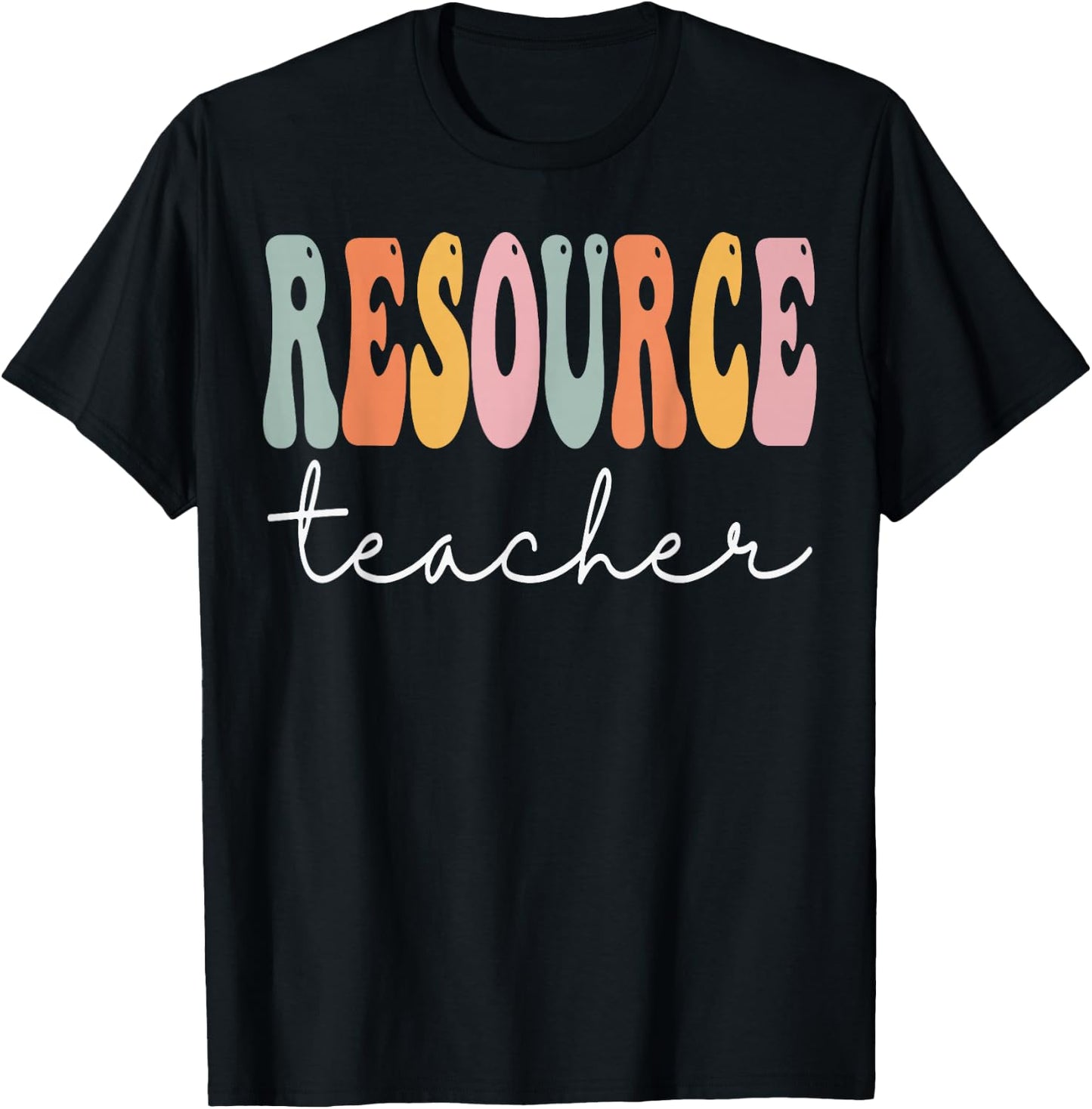 Resource Teacher Groovy Appreciation Day Back To School T-Shirt - T-Shirt | Black