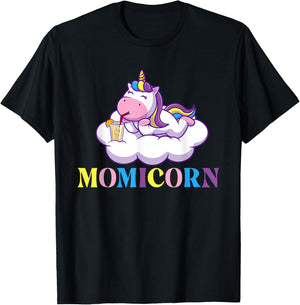 Momicorn - Rainbow Unicorn Mystical Creature Magical T-Shirt - T-Shirt | Black