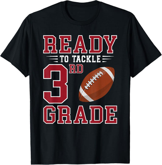 Ready to Tackle 3rd Grade Back to School First Day of School T-Shirt - T-Shirt | Black
