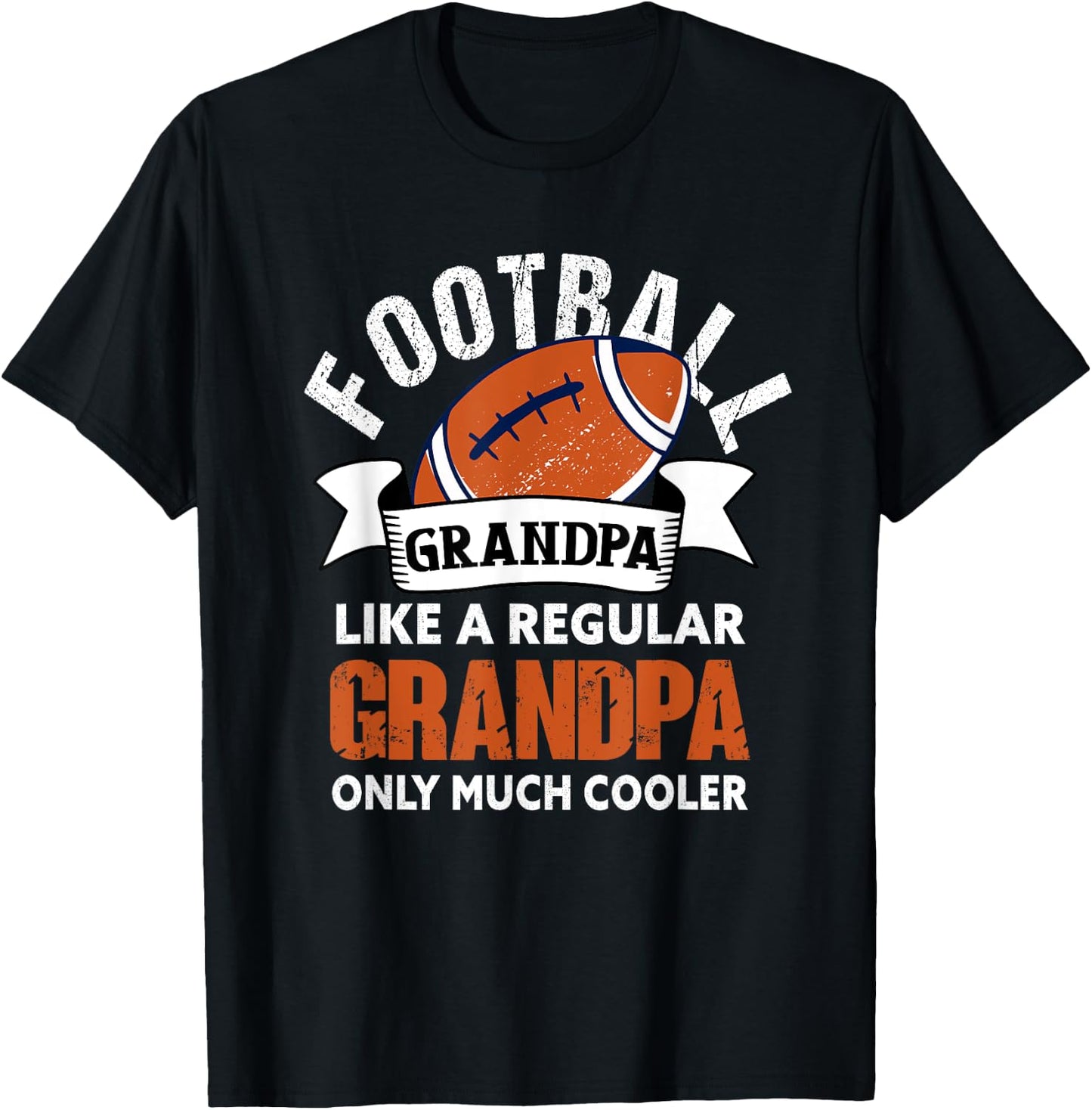 Football Grandpa - Funny Grandfather American Football T-Shirt - T-Shirt | Black