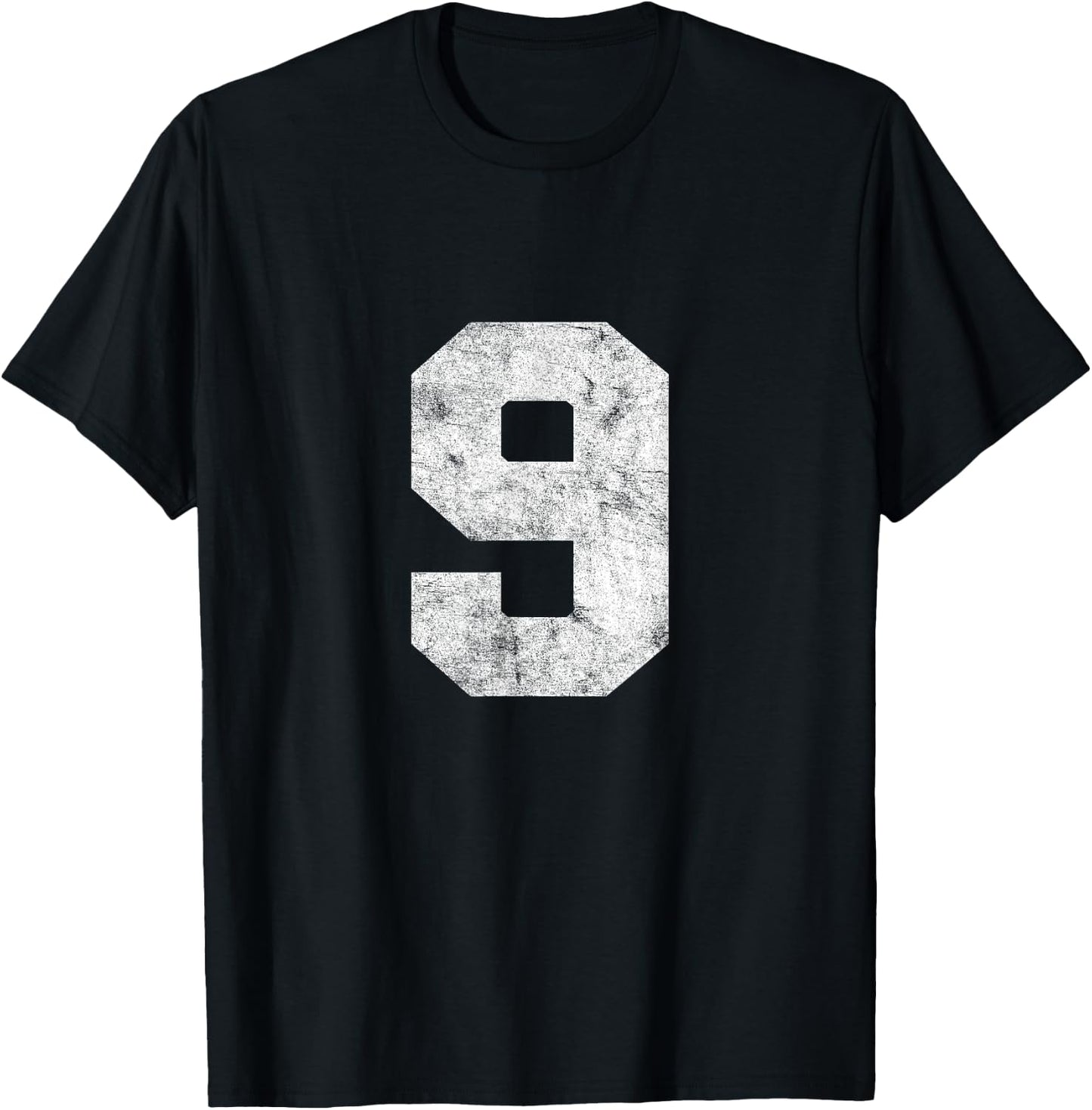 Vintage Lucky Number 9 Birthday Sports Player Team Athlete T-Shirt - T-Shirt | Black