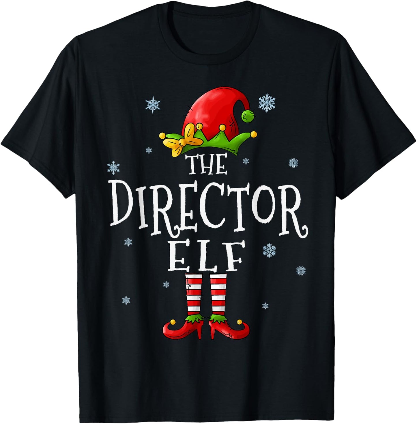 The Director Elf Squad Funny Xmas Groupe Matching Christmas T-Shirt - T-Shirt | Black