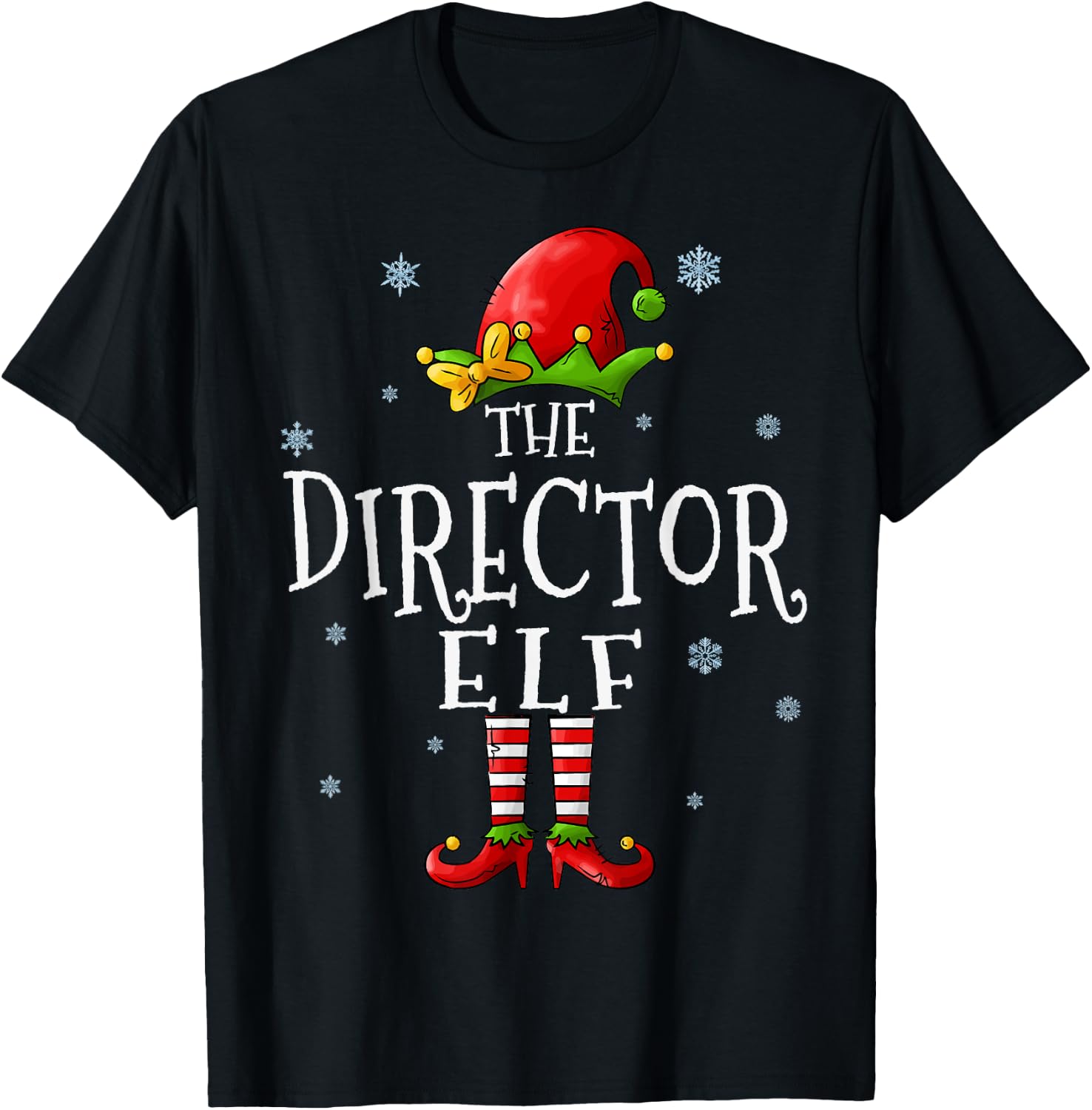 The Director Elf Squad Funny Xmas Groupe Matching Christmas T-Shirt - T-Shirt | Black
