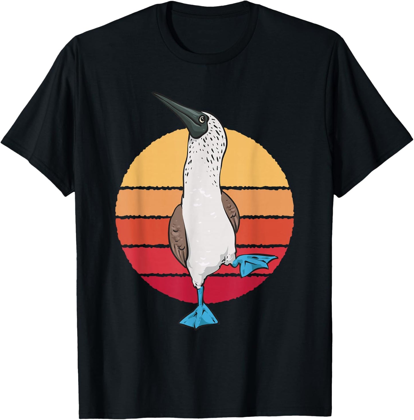 Blue-footed Booby Retro Vintage Boobies Seabird T-Shirt - T-Shirt | Black