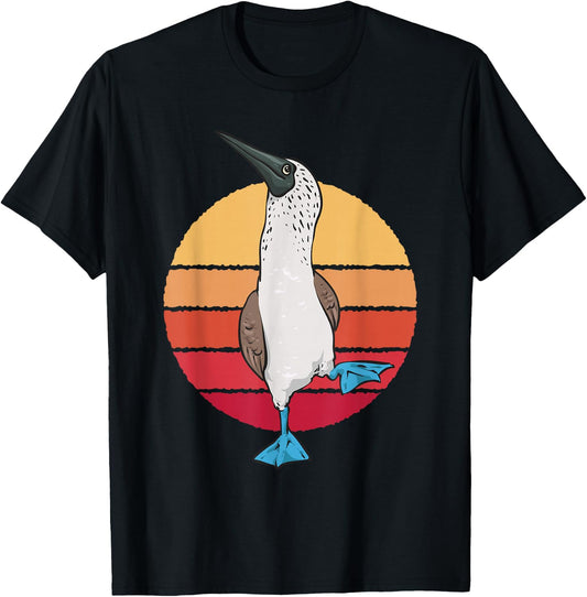 Blue-footed Booby Retro Vintage Boobies Seabird T-Shirt - T-Shirt | Black