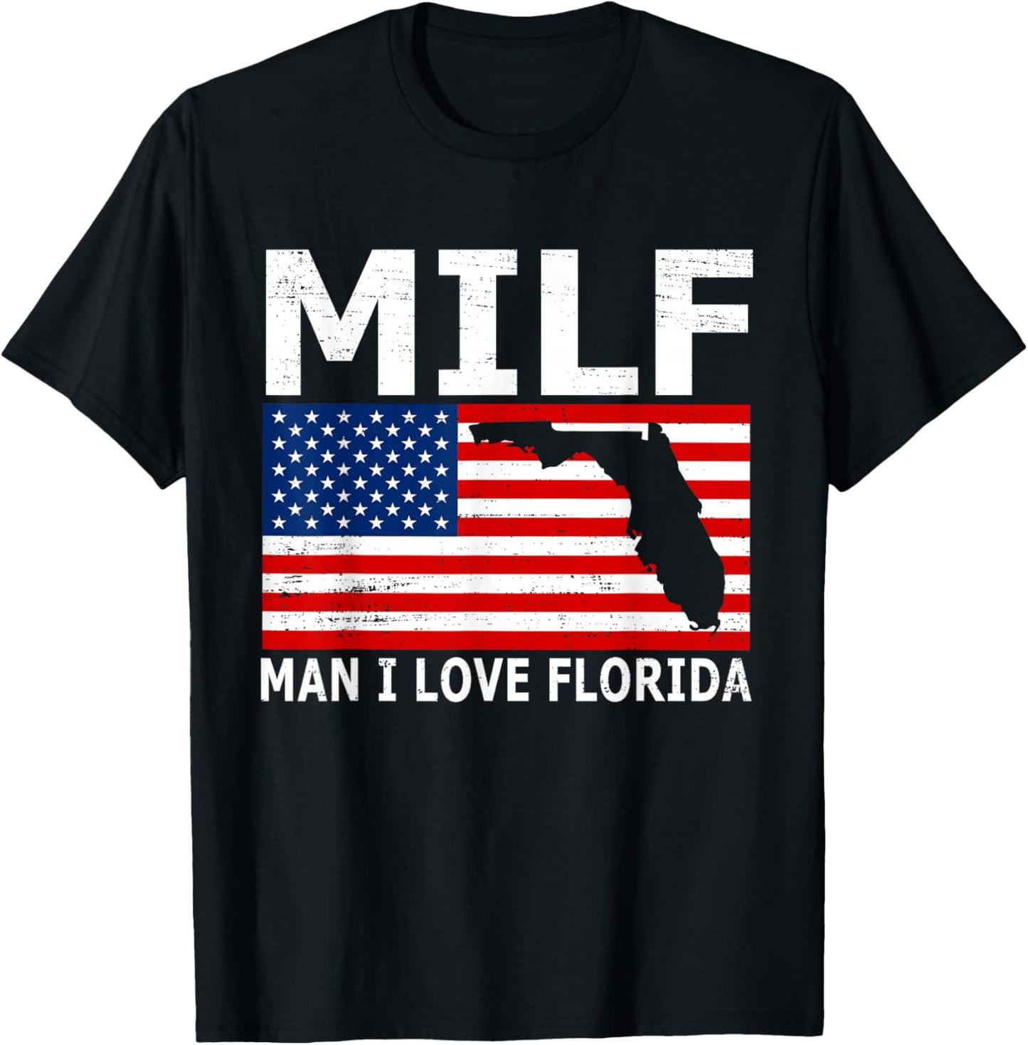 Man I Love Florida Vintage State USA Flag T-Shirt - T-Shirt | Black