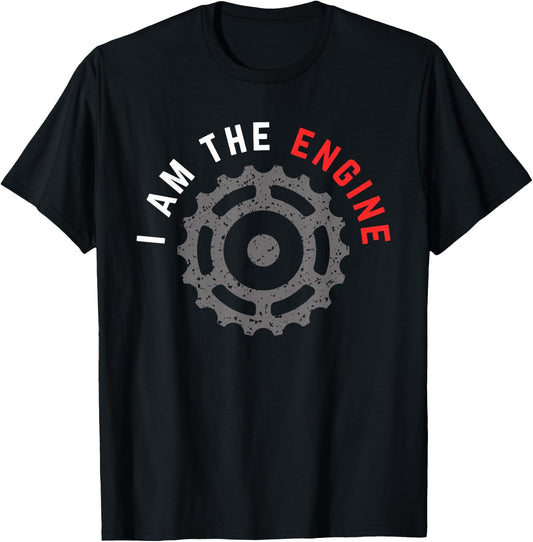 Grunge Mountain Bike I Am The Engine for MTB Trail Riding T-Shirt - T-Shirt | Black