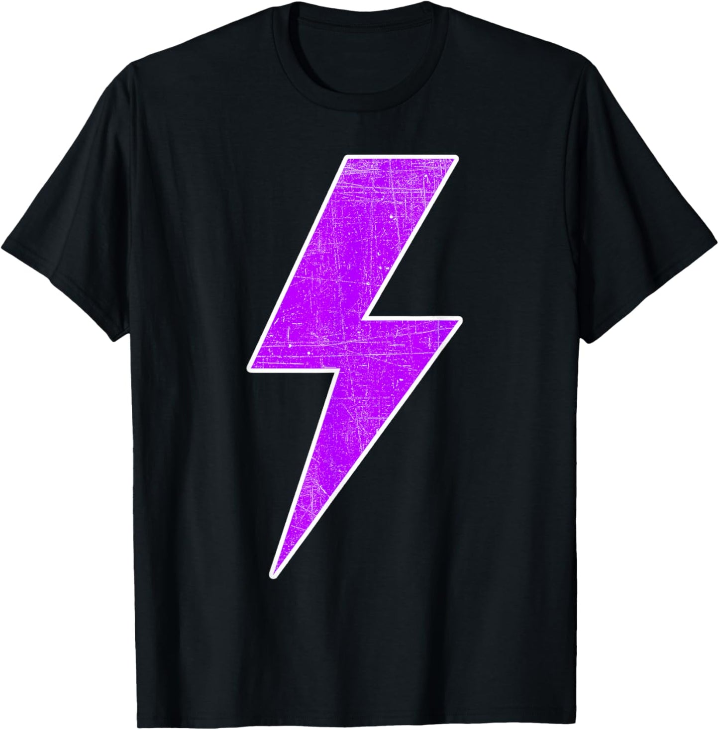Bolt Lightning Purple White Design Team Sports T-Shirt - T-Shirt | Black