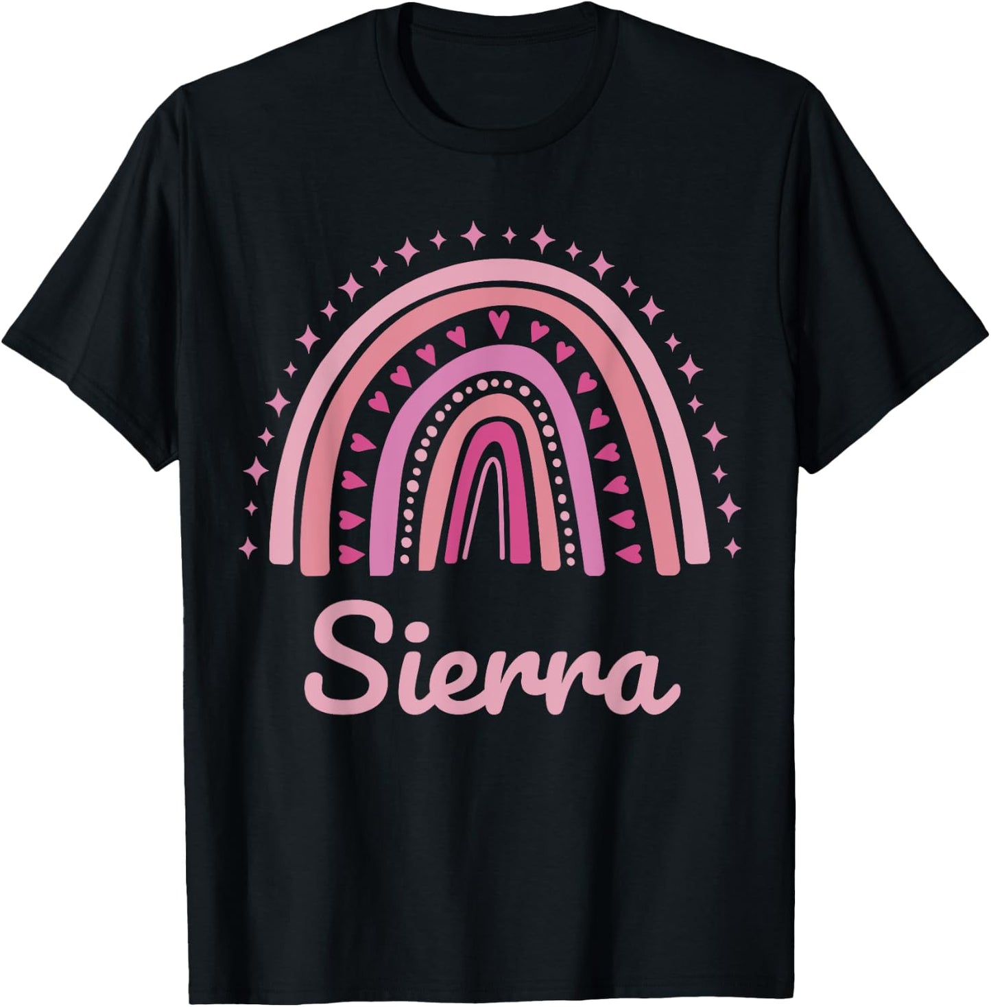 Sierra Name Personalized Funny Women Pink Rainbow Sierra T-Shirt - T-Shirt | Black