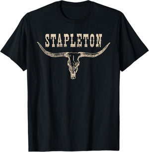Vintage StapIeton Last Name Personalized 90s Style T-Shirt - T-Shirt | Black
