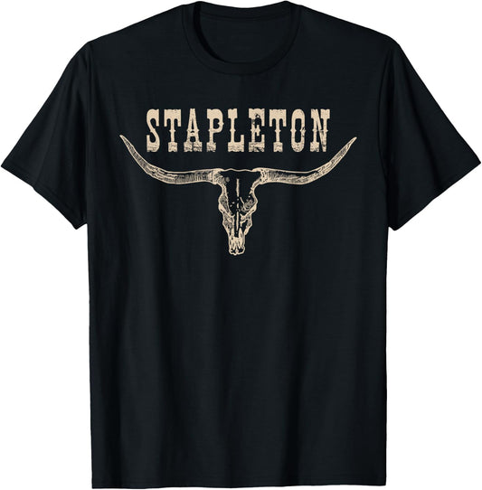 Vintage StapIeton Last Name Personalized 90s Style T-Shirt - T-Shirt | Black