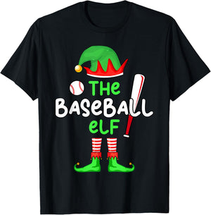 I'm The Baseball Elf Christmas Family Matching Pajama T-Shirt - T-Shirt | Black