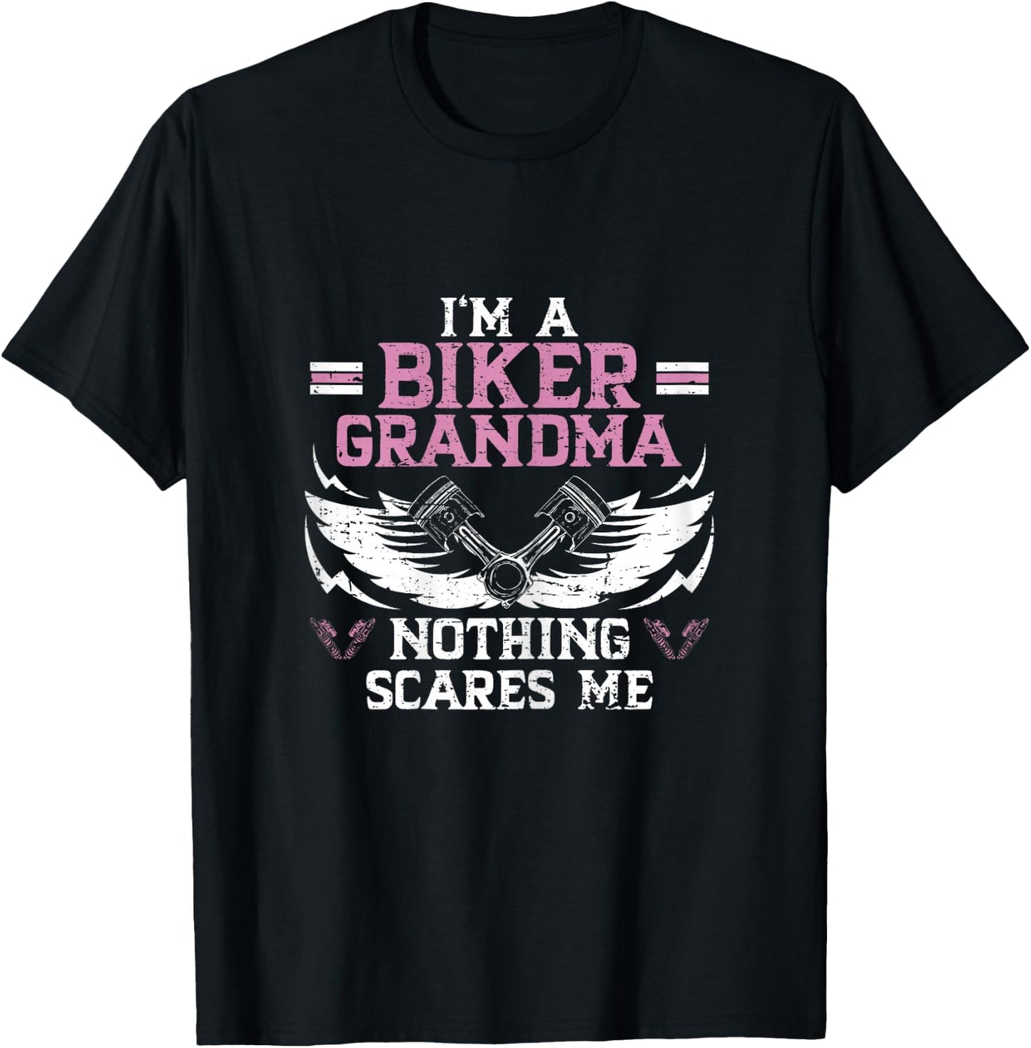 Biker Grandma Motorcycle Vintage Grandmother Motorbike T-Shirt - T-Shirt | Black