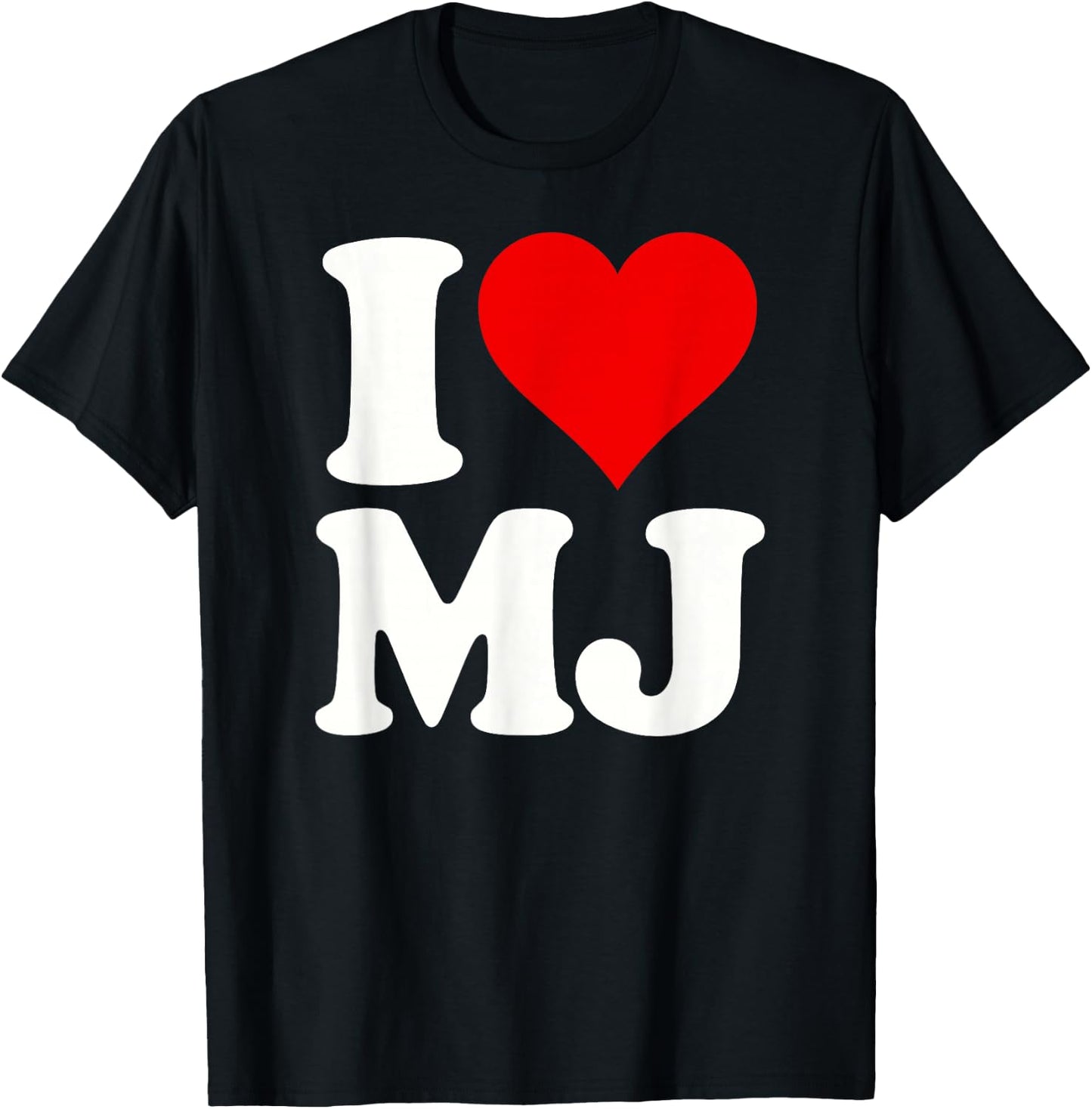 I Love Heart Mj M J M.j. T-Shirt - T-Shirt | Black