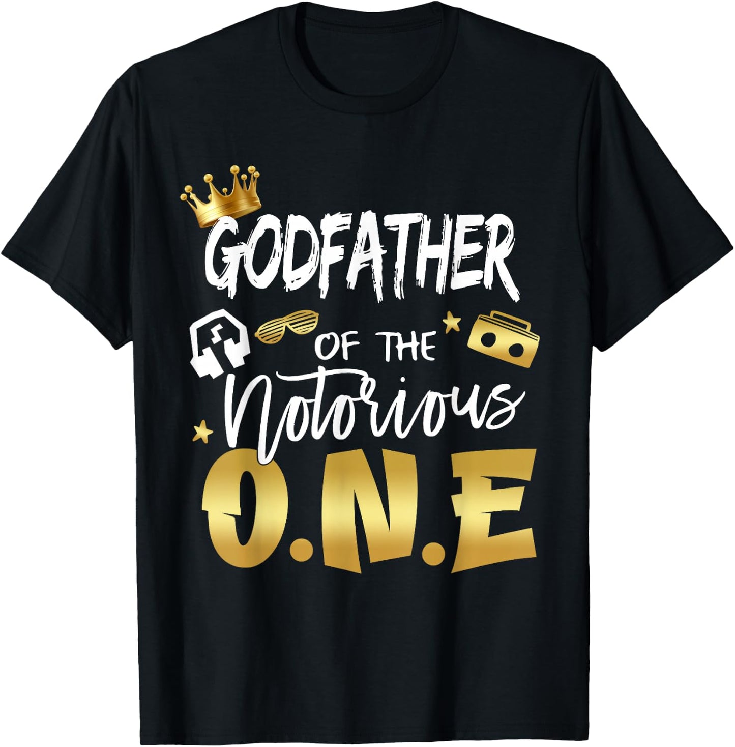 Godfather Of The Notorious One Old School 1st Birthday T-Shirt - T-Shirt | Black