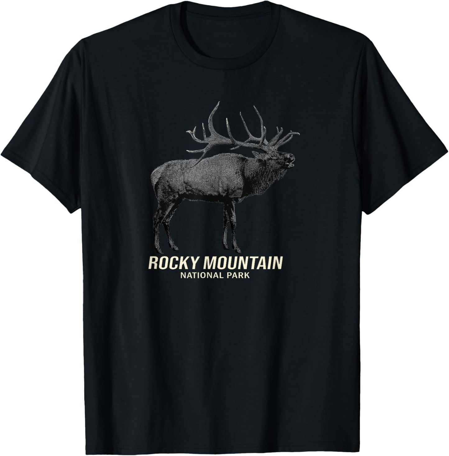 Rocky Mountain National Park Moose Graphic T-Shirt - T-Shirt | Black