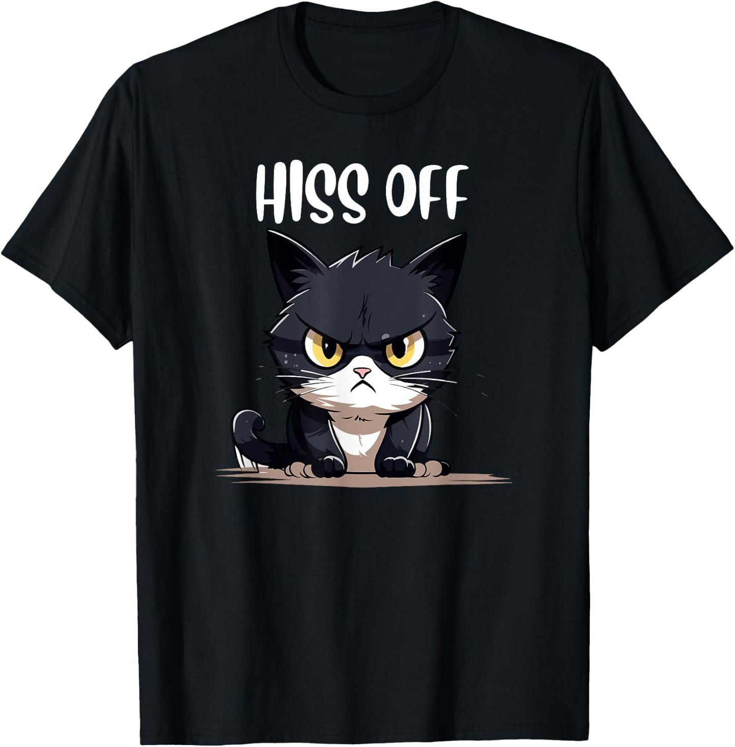 cat shirts , humor Hiss Off Meow Cat T T-Shirt - T-Shirt | Black