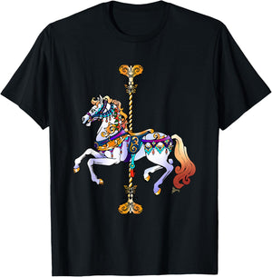 Carnival Carousel Horse Design T-Shirt - T-Shirt | Black
