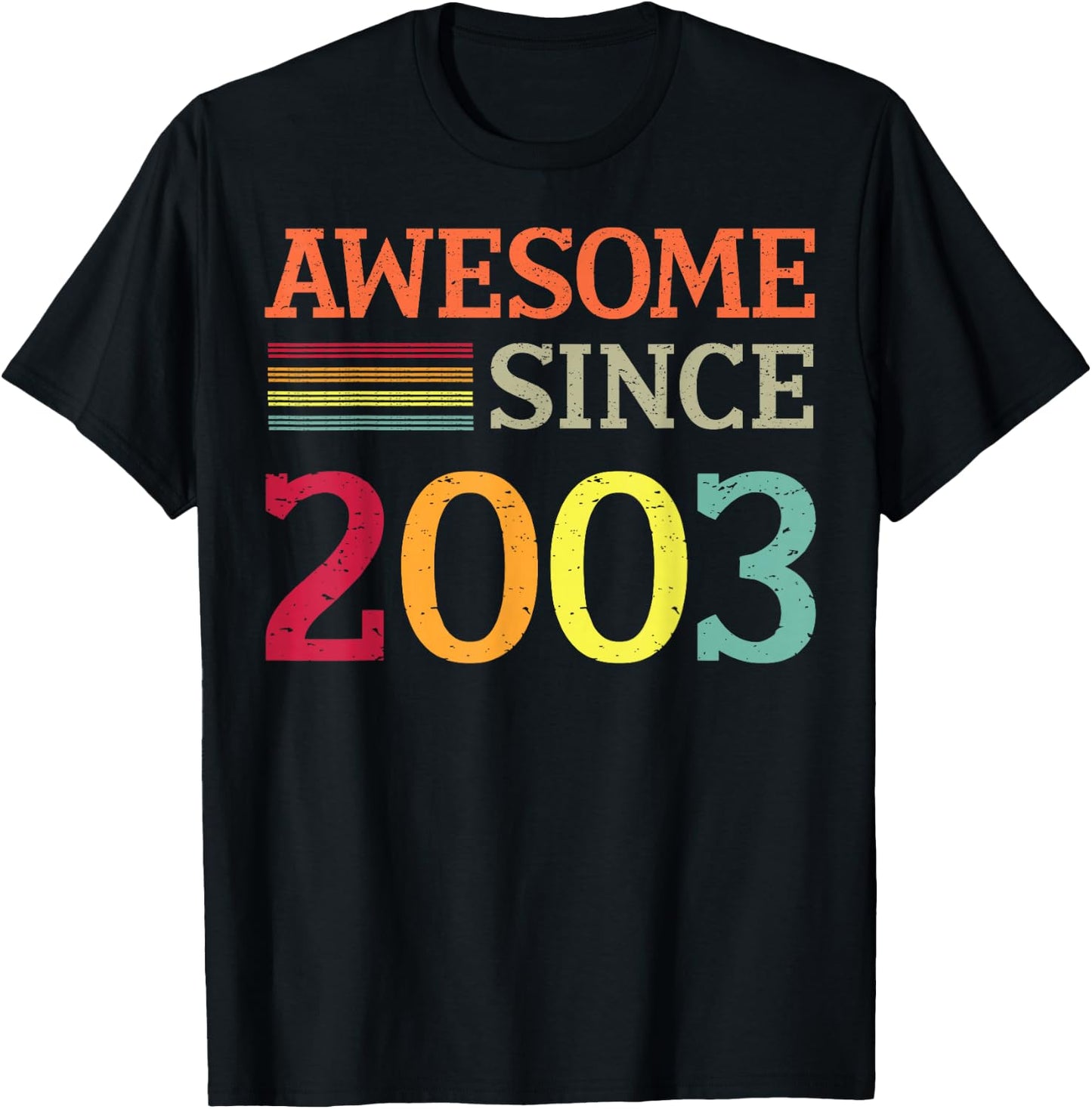 Awesome Since 2003 23th Birthday Retro Vintage T-Shirt - T-Shirt | Black