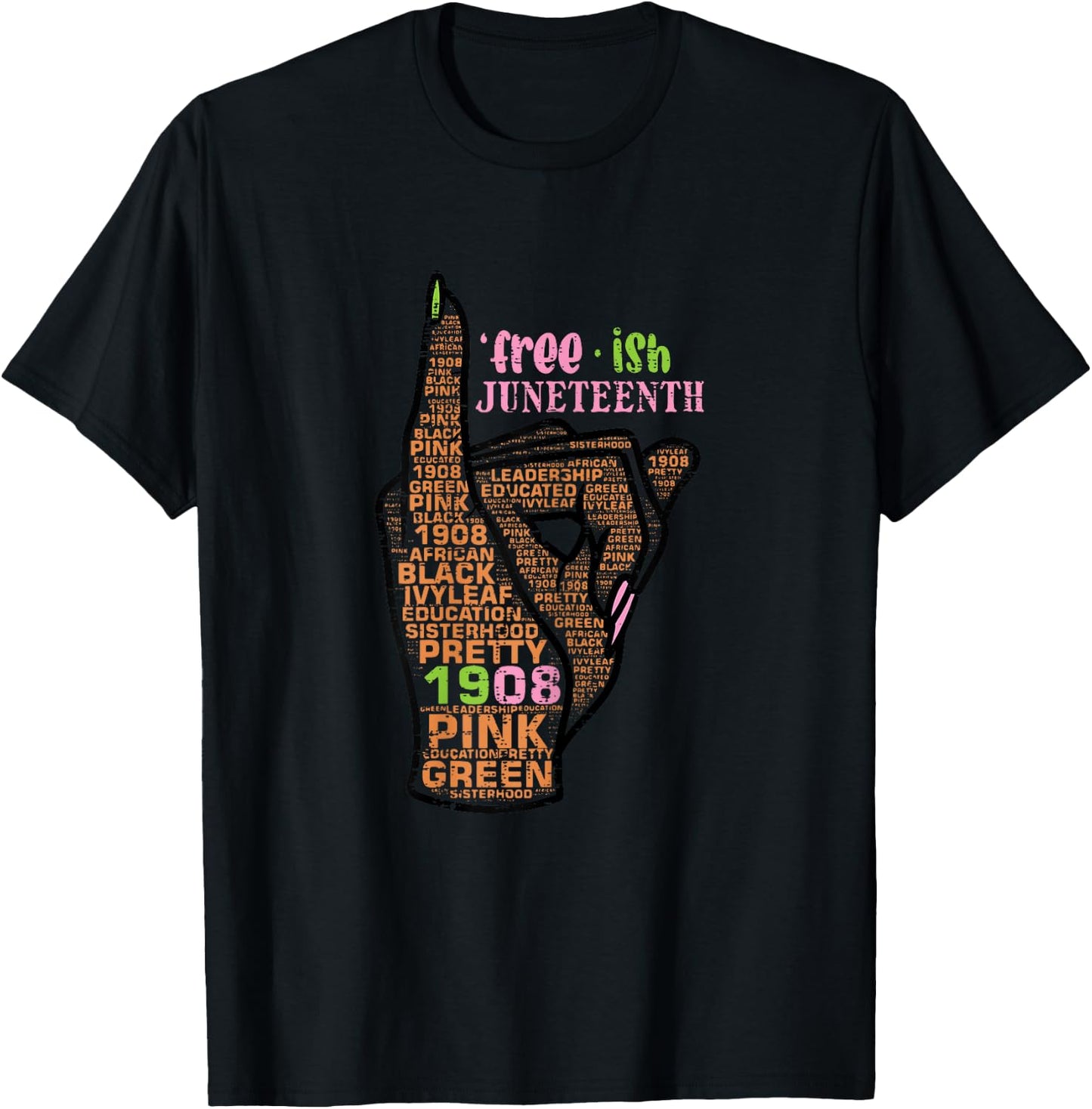Juneteenth Freeish Pinky 1908 Black African American Women T-Shirt - T-Shirt | Black