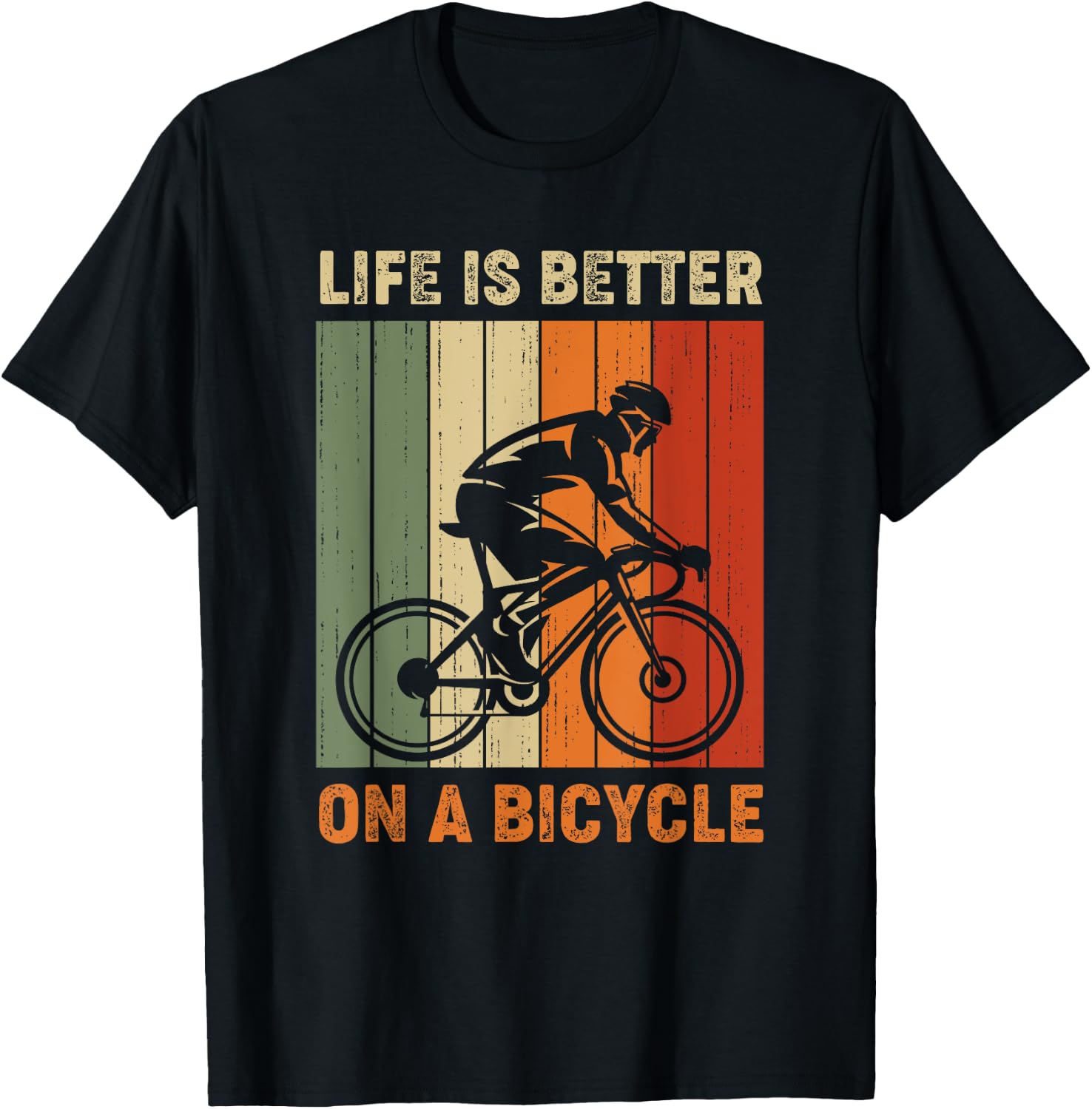 Life is better on a bicycle, cycling bike T-Shirt - T-Shirt | Black