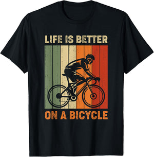 Life is better on a bicycle, cycling bike T-Shirt - T-Shirt | Black