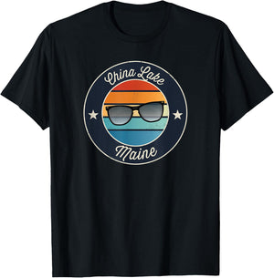 China Lake - Maine Souvenir T-Shirt - T-Shirt | Black