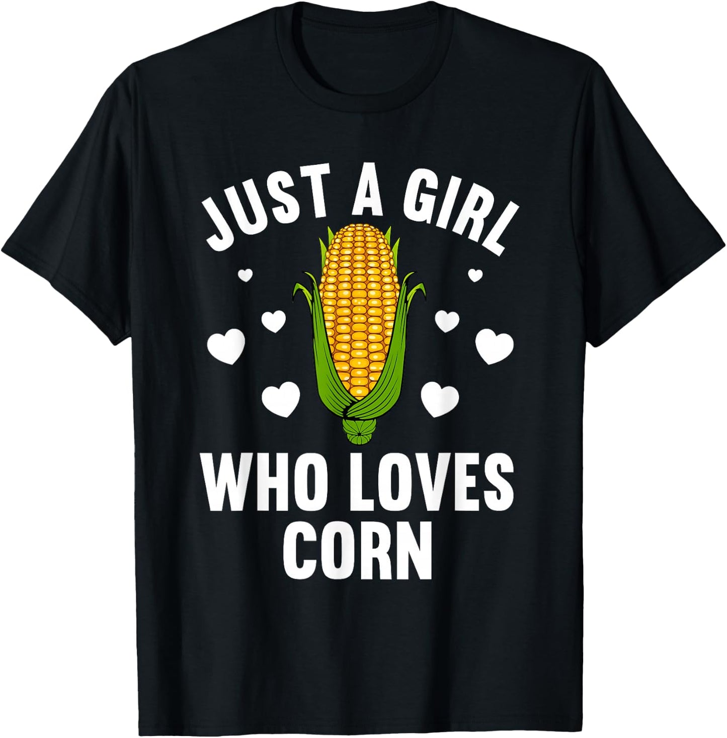 Cute Corn Art Girls Kids Kernel Corn Cob Lovers T-Shirt - T-Shirt | Black